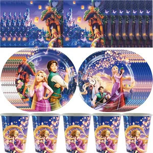 Tangled Rapunzel Party Dekoration, Einwegglas, Geschirr, Tischdecke, Geburtstagsvorräte, Babyparty 10 Hauptverkäufe Rapunzels Geburtstagsfeier - №10