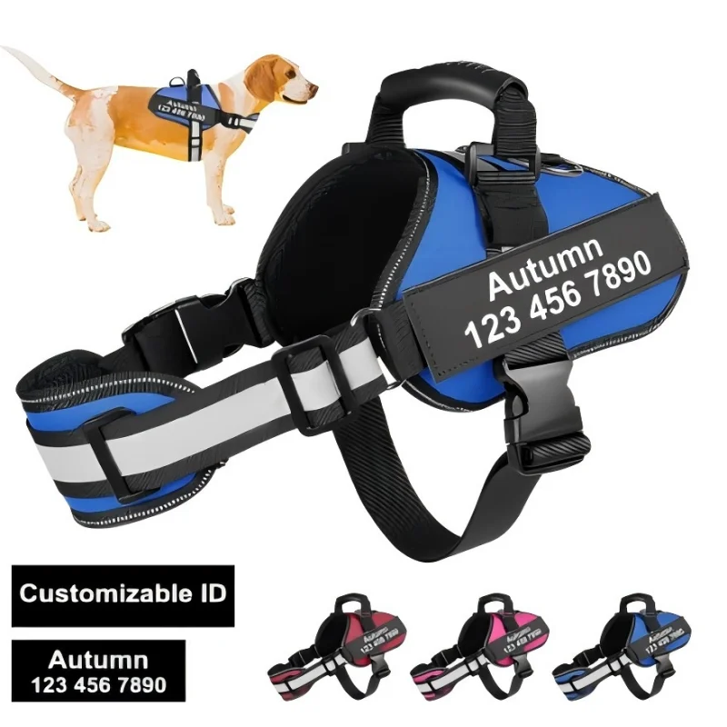 Dog Harness For Medium Large Dogs NO-PULL Soft Padded Dog Vest Reflective No-Choke Pet Oxford Puppy Harness Vest With Hand