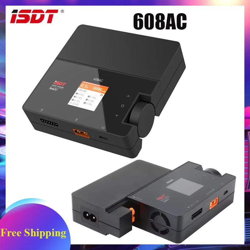 

Зарядное устройство-разрядник ISDT 608AC AC 50W DC 200W 8A BattGo Smart с отсоединяемым блоком питания