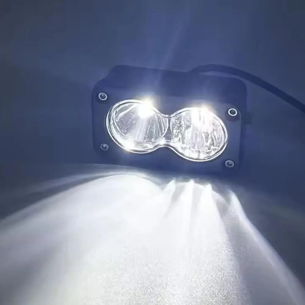 3 Inch 20W Motorcycle Led Work Light Car Square Spotlight White Yellow LED Pod Driving Fog Lamp For Car Truck Luggage Rack Lamp
