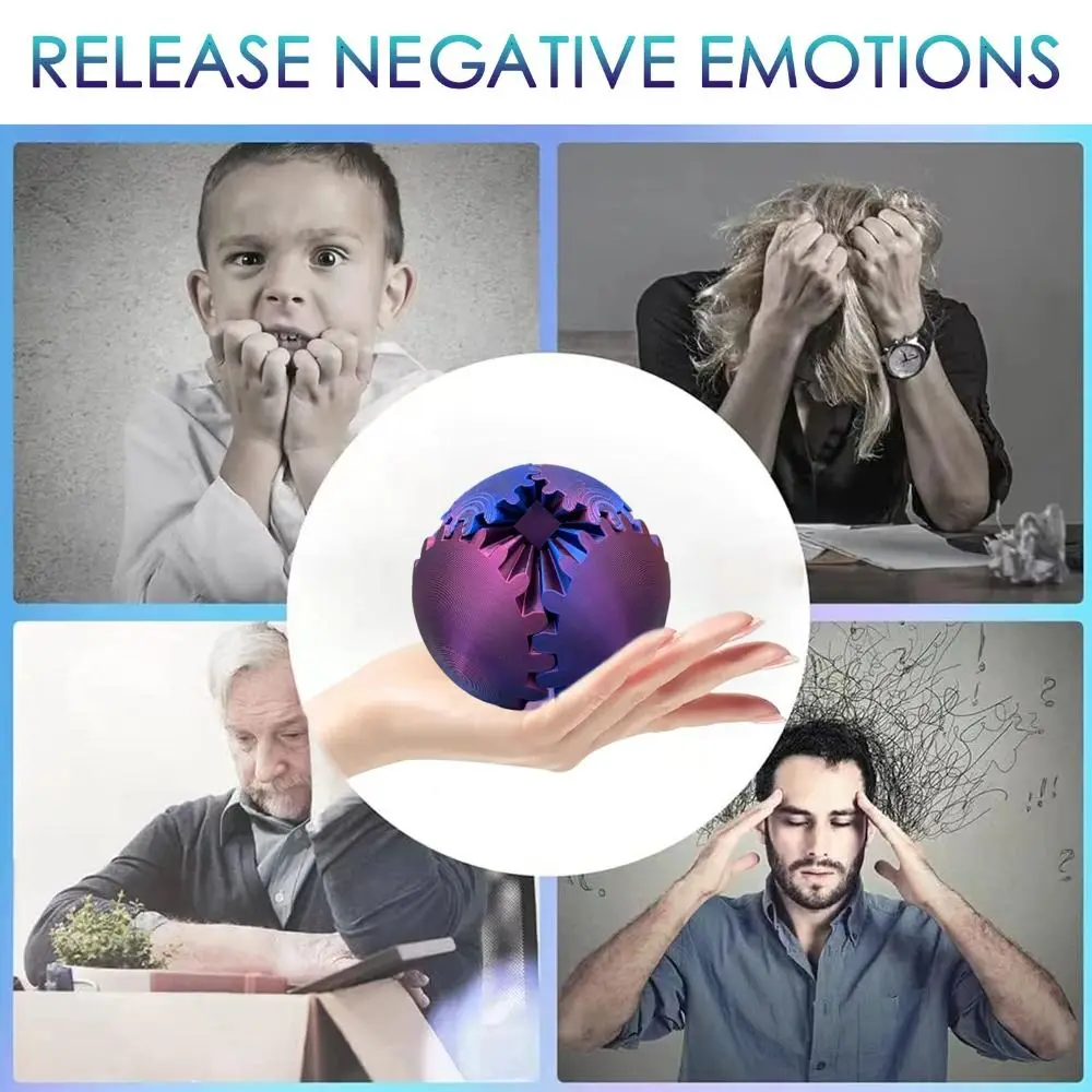 جديد القلق الاسترخاء ثلاثية الأبعاد المطبوعة والعتاد الكرة والعتاد المجال تململ لعبة تدور الكرة الروتاري الحسية تحتاج الإجهاد الكرة ل