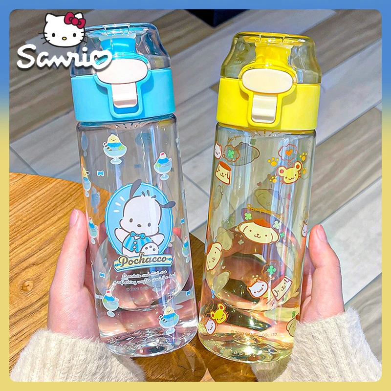 550ml Sanrio  Cup Kawaii Water Bottle Kuromi Cartoon Children's Safety Water Cup Gift Large Capacity Sports Water Cup