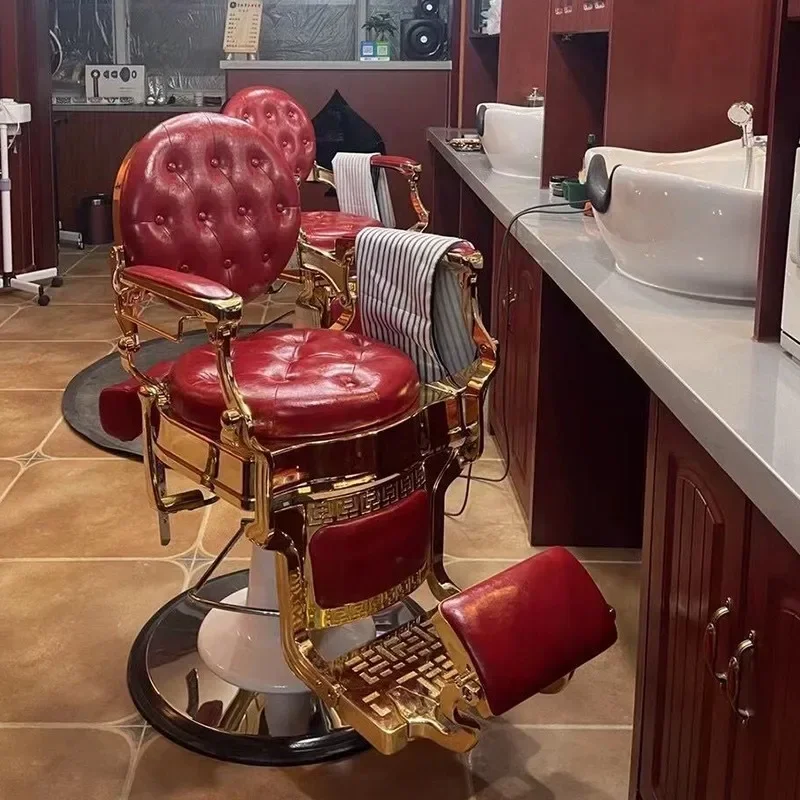 Barber chairs for Barber beauty chair lashes salon hair stylist styling black gold spa adjustable vintage multifunctional