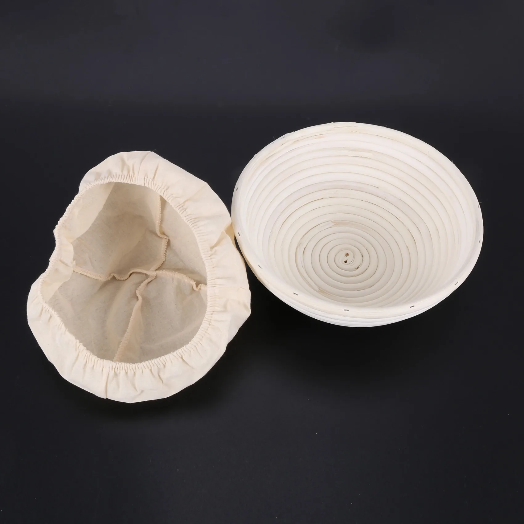 【Flash-Deal!】9 Inch Bread Proofing Basket Set Sourdough Entry Basket + Dough Scraper + Linen LINER Cloth For Dough Shape Baked B