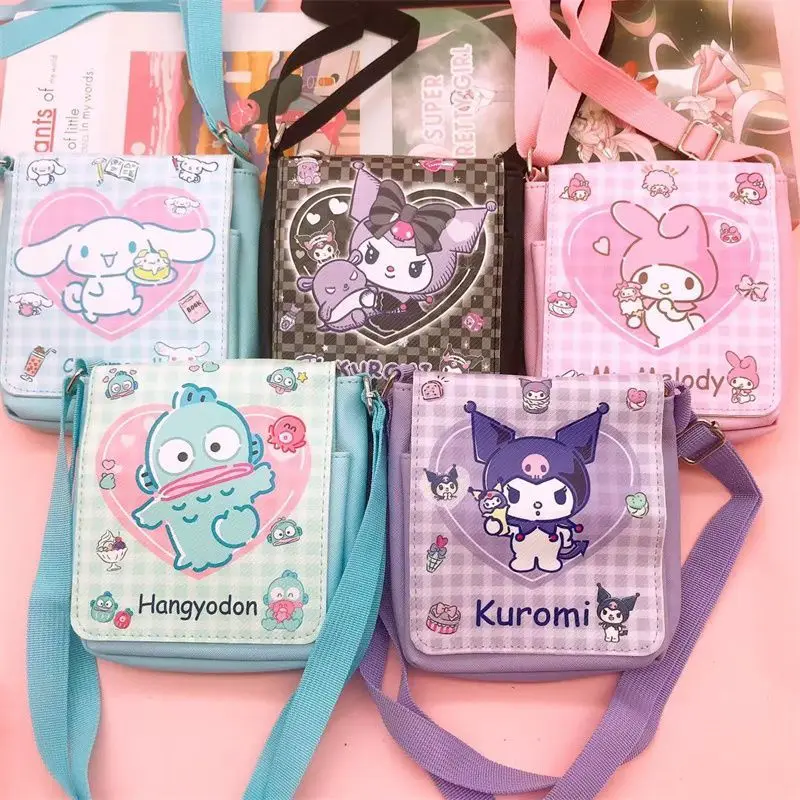 New Sanrio Love Shoulder Crossbody Bag Cute Cartoon Portable Hellokitty Cinnamorol Anime Innovative Kawaii Girls Coin Purse Gift