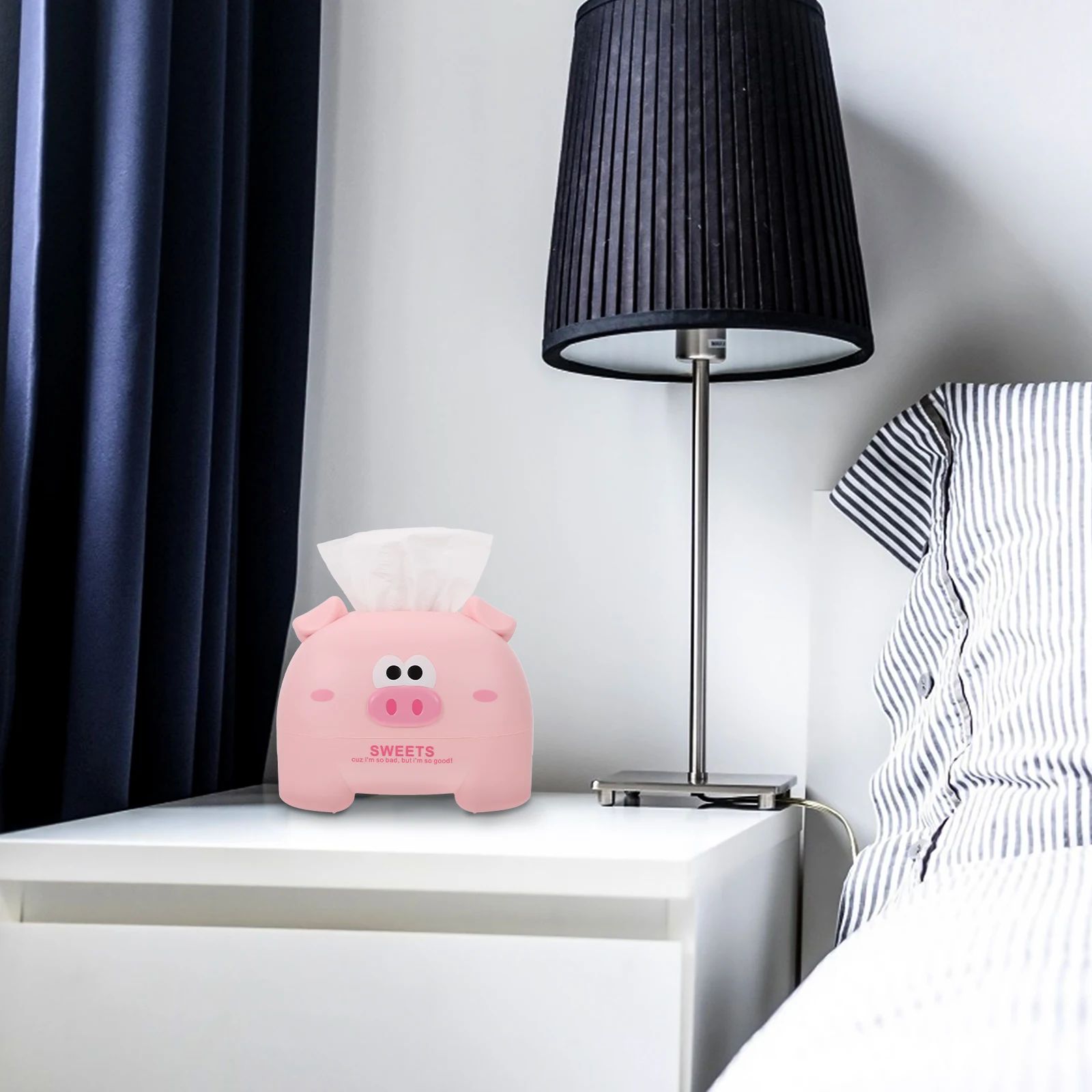 

Lovely Pig Shaped Tissue Box Large Capacity Home Decor Desktop Storage ganizer Sturdy Napkin Dispenser Cube for Living