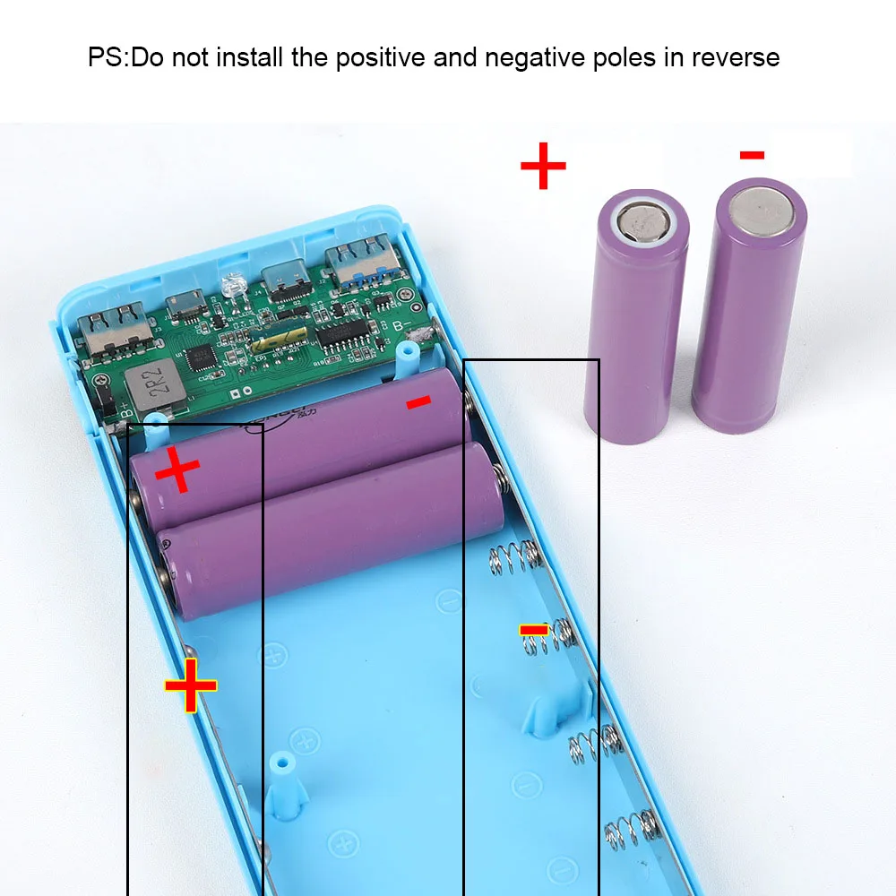 5V 2A Universal Dual USB 20000Mah 8*18650 Replaceable Battery PowerBank Box Extra Backup Batteries Charging Storage Case