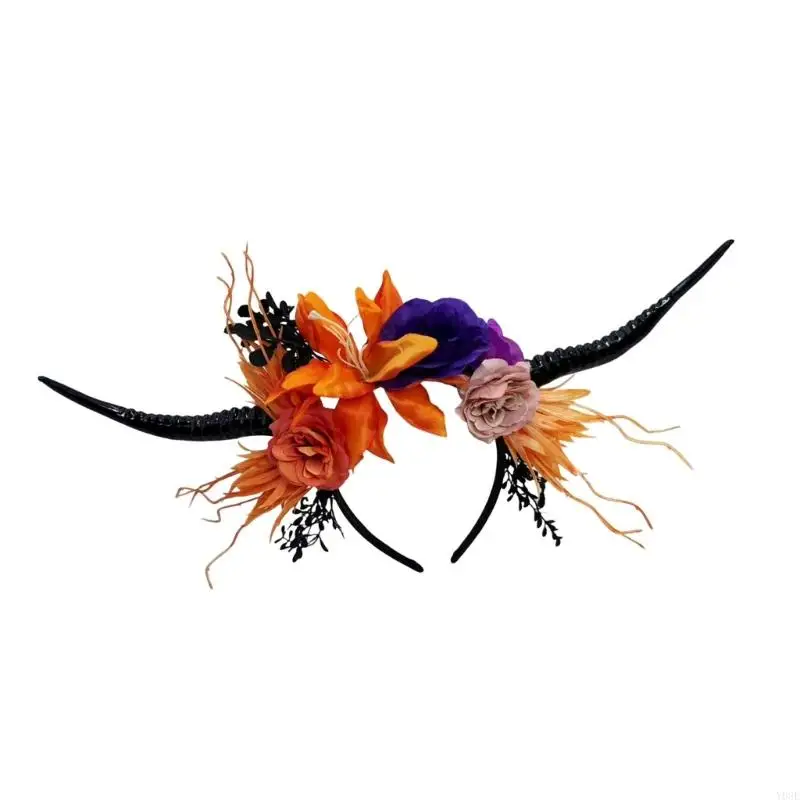 Stilvolles Punk-Antilopenhorn-Haarband für Halloween-Kostümzubehör und Karnevalsparty-Dressing-Styling-Tool Y08E – Detail 3
