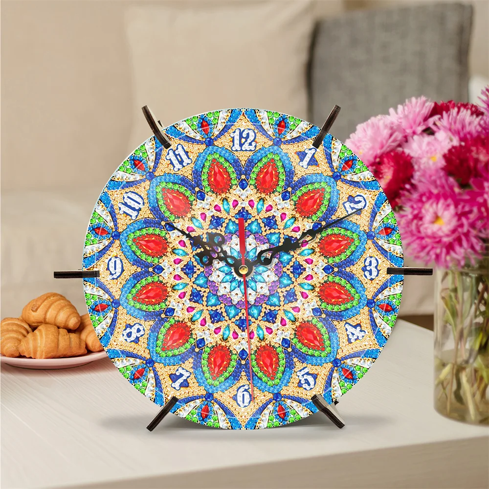 Nowy projekt Mandala Diamond Painting Clock Decoration Heterosexual Plus Round Diamond Embroidery Handmade Art Diy Home Decoration