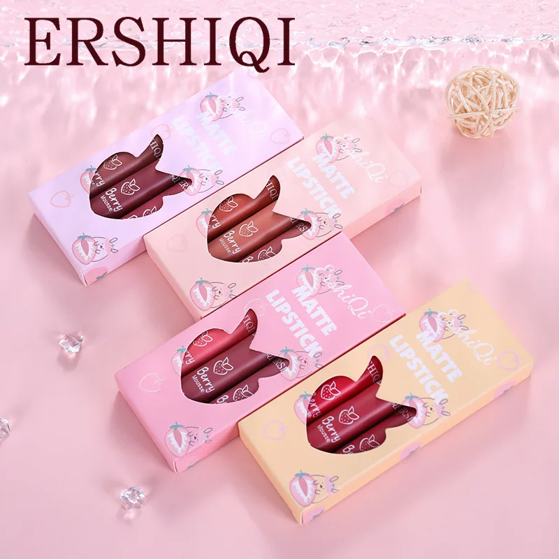 3 PCS Liquid Matte Lip Gloss Set Hydrating 24 Hours Water Resistant Lipsticks Lip Tint Korean Makeup For Women