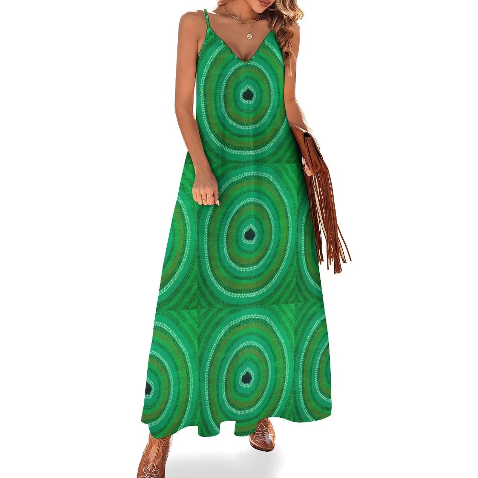

Secret Waterhole (Green) Sleeveless Dress evening dress woman bandage dress