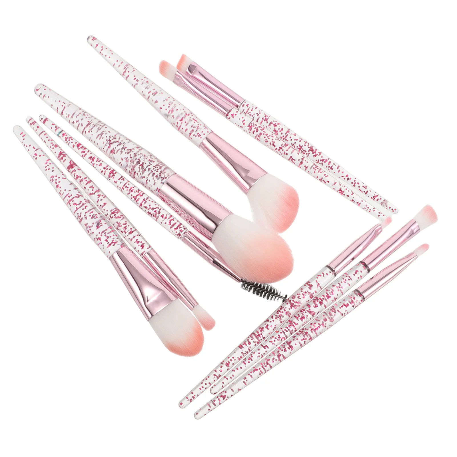 ชุดแปรงแต่งตาแบบกลิตเตอร์ 10 ชิ้น สำหรับเบลนด์อายแชโดว์ คอนซีลเลอร์ อายไลเนอร์ และทาปาก