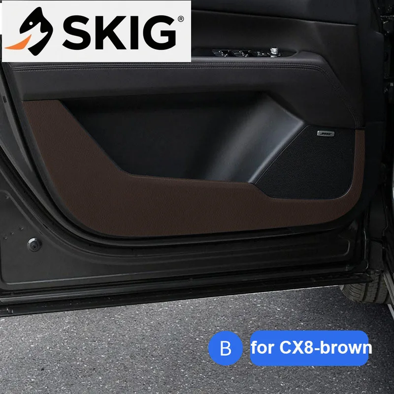 

Подходит для Mazda CX8 CX5 CX4 2018-2023, кожаная замшевая наклейка из углеродного волокна, противоударная крышка, защитный коврик на порог автомобиля