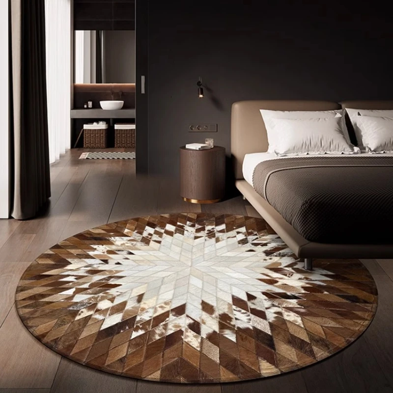 

Round Bedroom Large Area Carpet Geometric Pattern Living Room Carpets Creative Art Luxury Home Special Rug Easy Care Rugs Tapete