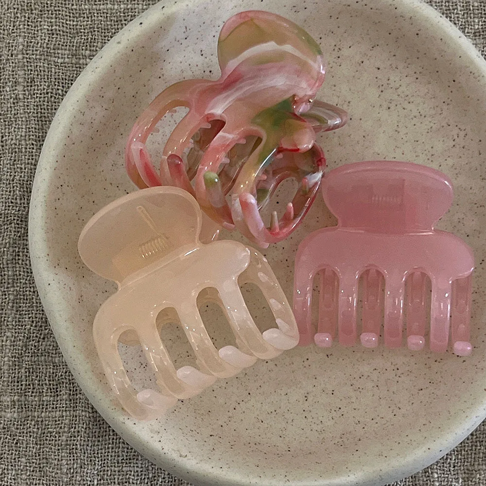 High Quality PC Mini Shark Hair Claw Clips Gradient Jelly Transparent Hair Jaw Clamp Women Back Head Daily Hair Accessories - view 6