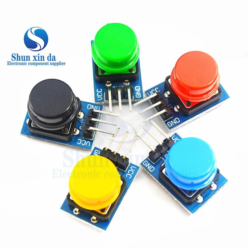 5pcs 12X12MM Big key module Big button module Light touch switch module with hat High level output for arduino or raspberry pi 3