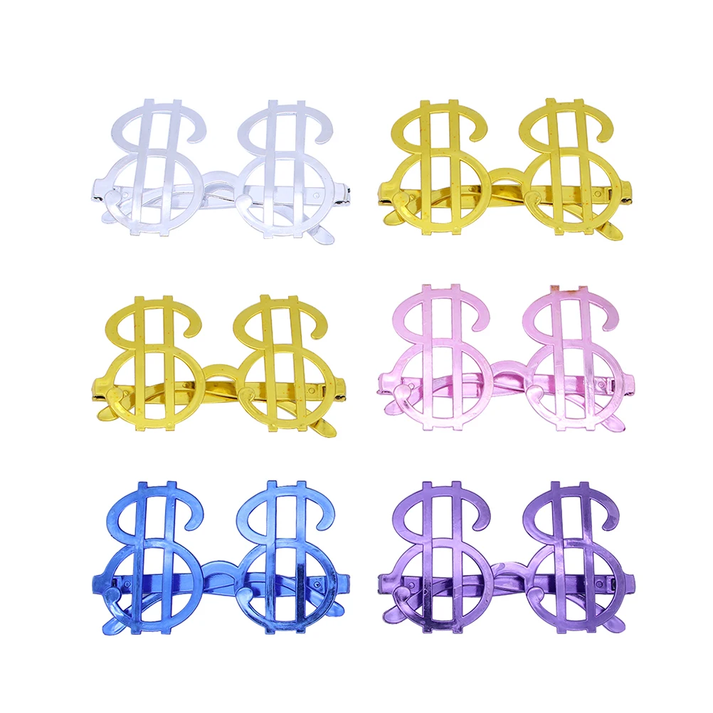

12 Pcs Electroplating US Dollar Glasses Party Sunglasses Funny Novelty Eyeglasses