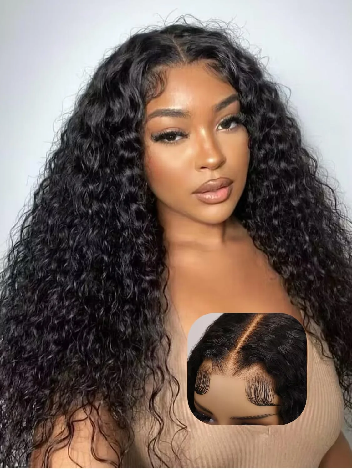 Parrucche 7x6 con onde profonde, parrucche brasiliane con onde naturali, lunghezza da 18 a 46 pollici, parrucche in capelli umani senza colla, per donna, densità del 220%, capelli Remy.
