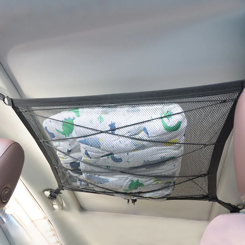 Hanging Car Storage Network New Creative Car Interior Ceiling Storage Dense Mesh Saves Space and Large Capacity Roof Storage Bag