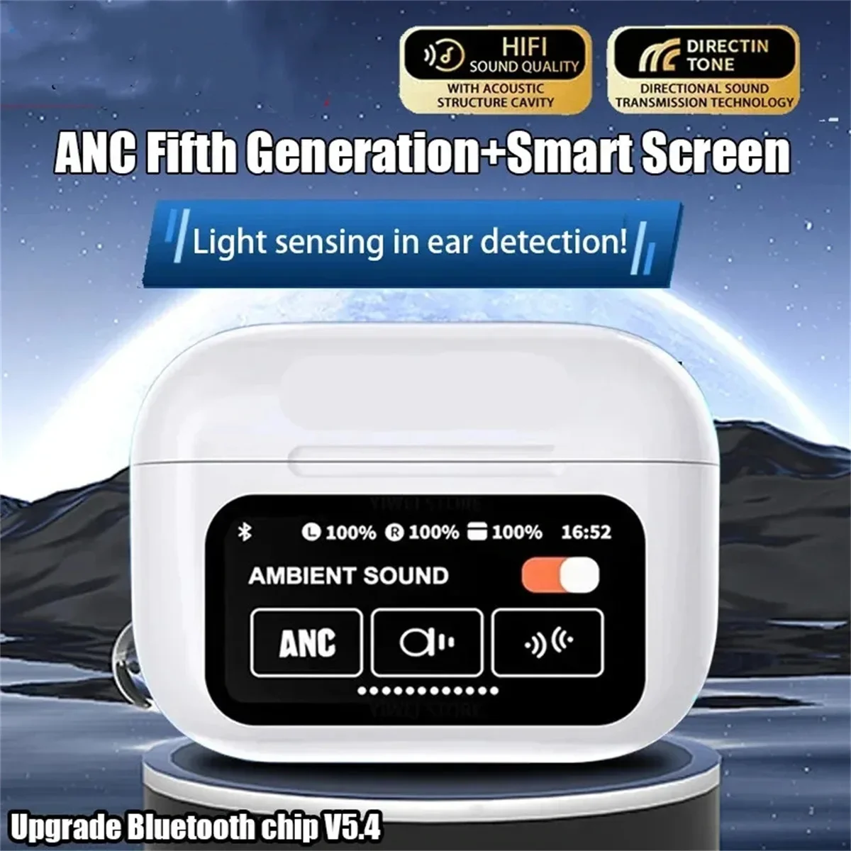 المبيعات الساخنة A9 Pro شاشة ملونة تعمل باللمس سماعات بلوتوث نشط الحد من الضوضاء سماعات رياضية لاسلكية في الهواء الطلق