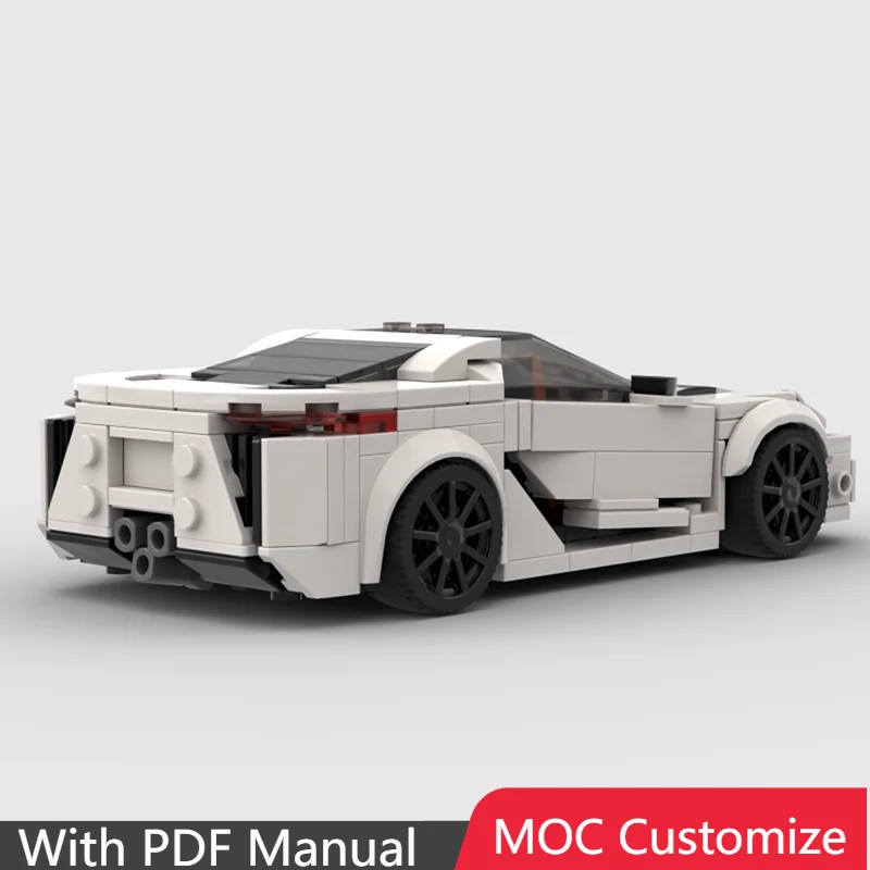 

317 PCS MOC Customize Classic Cool White Racing Car Modular Building Blocks Model Educational Assembly Toy For Boy Birthday Gift