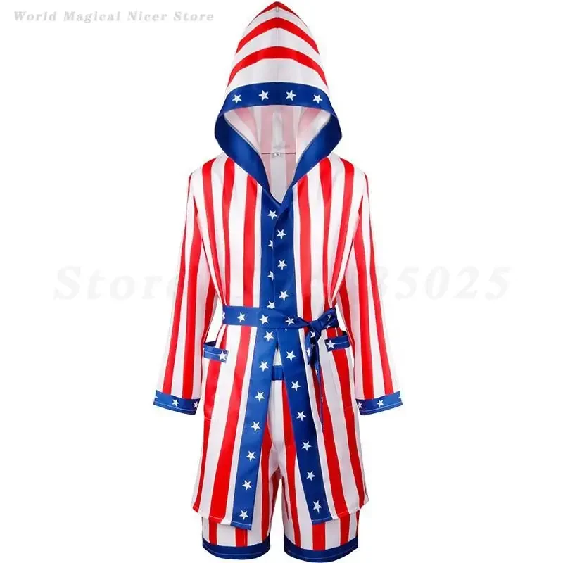

Halloween Cosplay Boxer Cloak Clothing Adult Boxing Costume with Robe Satin Shorts Outfit Men's Pajama Set Casual Sleepwear