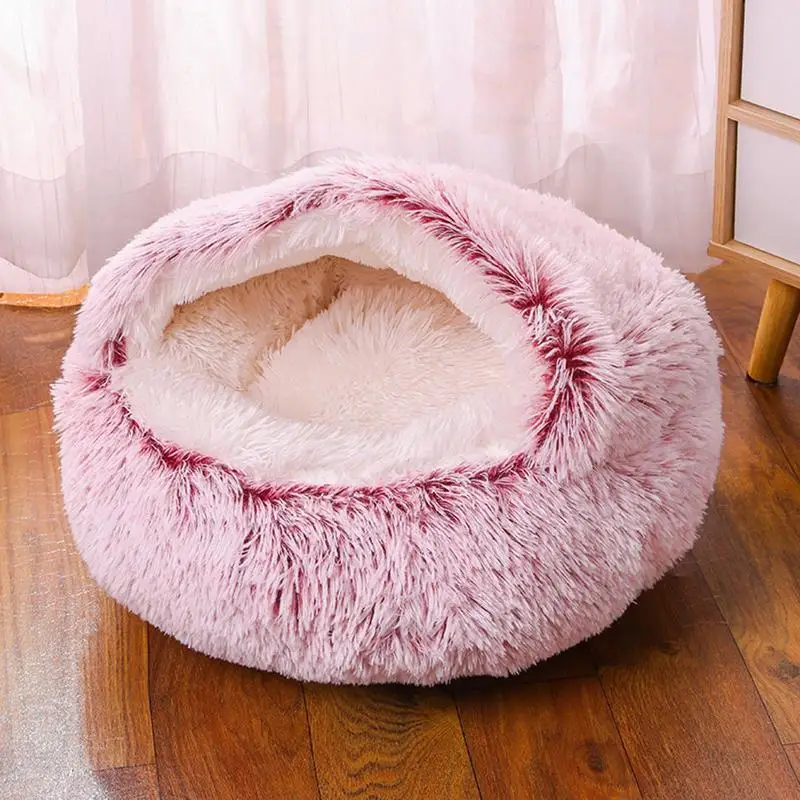 Small Dog Bed Pet Beds Cat Beds Soft Plush Cat House Bed for Dog with Slip Resistant Bottom Cat Cave Bed Machine Washable Pet