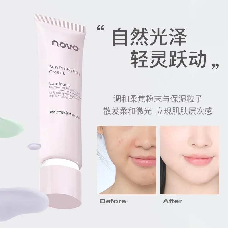 novo retouching radiance isolation cream powder delicate natural whitening complexion makeup