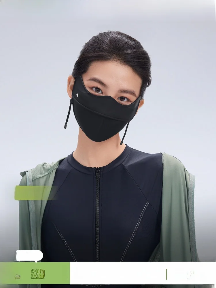 

Женская солнцезащитная маска из листьев банана 3D Stereo с защитой для глаз, предотвращающая скатывание макияжа, УФ-защита, летняя маска для лица из ледяного шелка