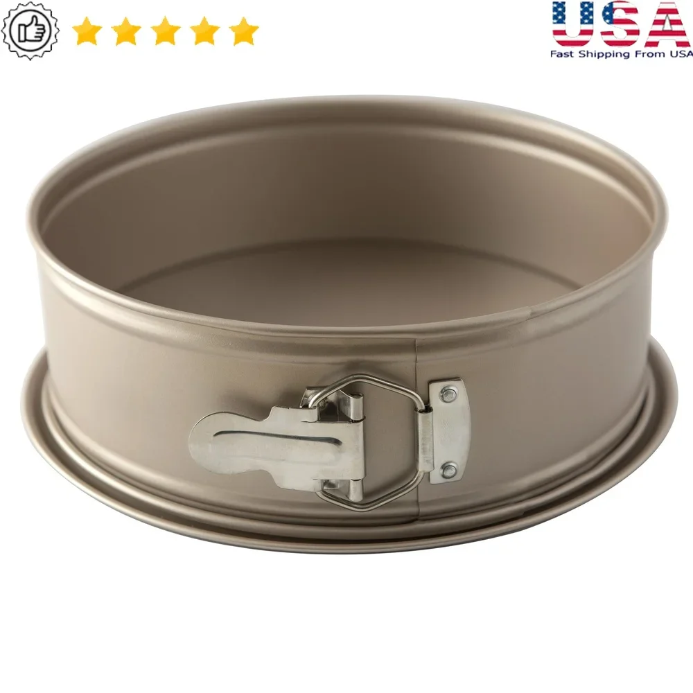

Nonstick Springform Cake Pan 9 inch Carbon Steel Leak Resistant Removable Ring Cheesecake Layered Desserts Easy Release