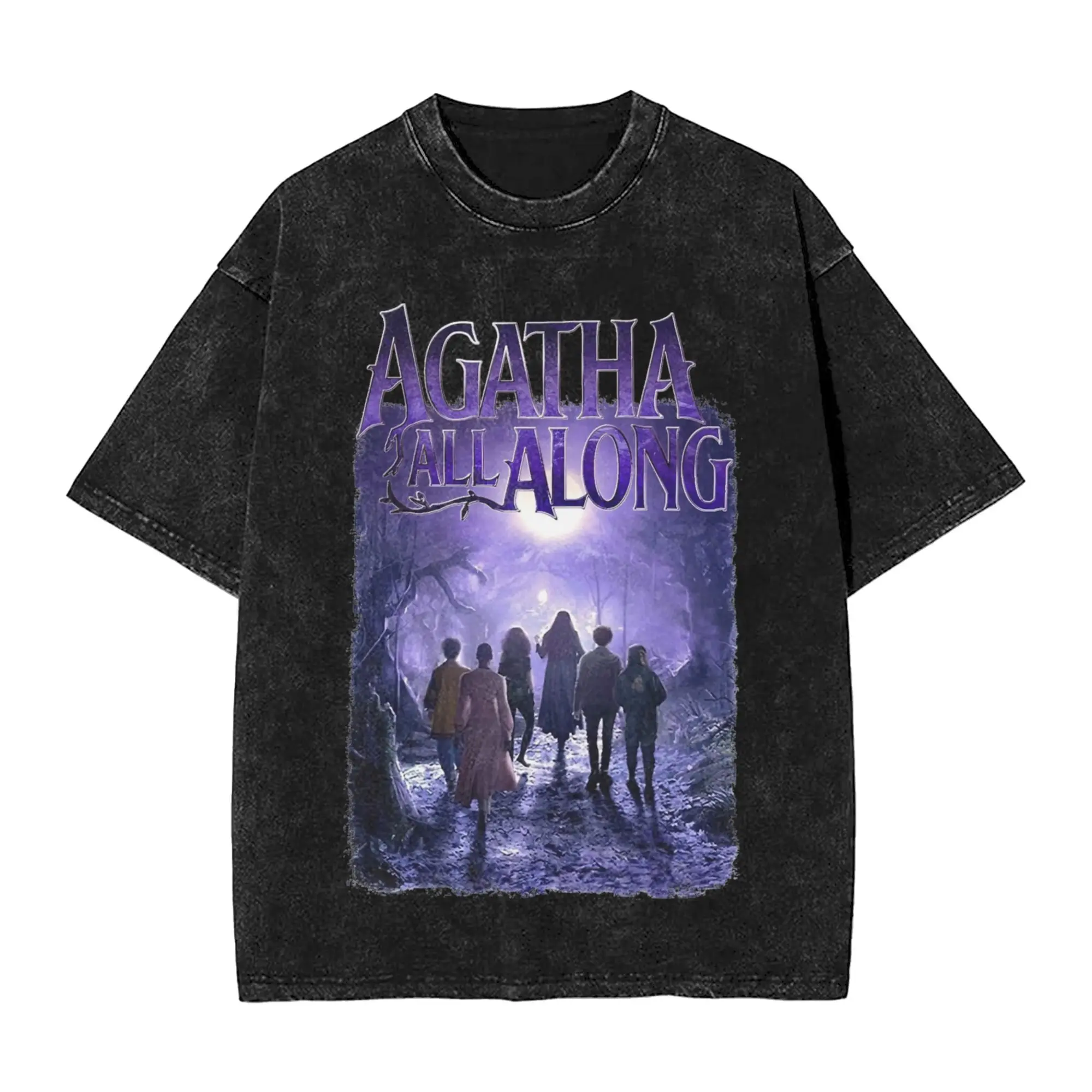 Uomo Donna Agatha All Along Movie T Shirt Grafica stampata in cotone lavato Agatha Harkness Harajuku T-shirt