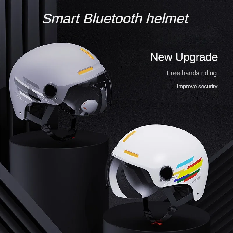 Motorcycle Helmet Summer Sun Protection Adult Voice Call Navigation Listening To Music Personalized Half Helmet Bluetooth Helmet