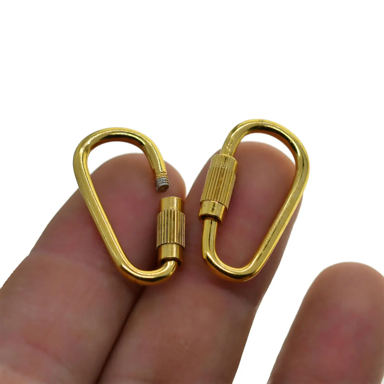 20Pcs Mini Locking Carabiner DIY Keychain Jewelry Clasps Hooks Quick Release