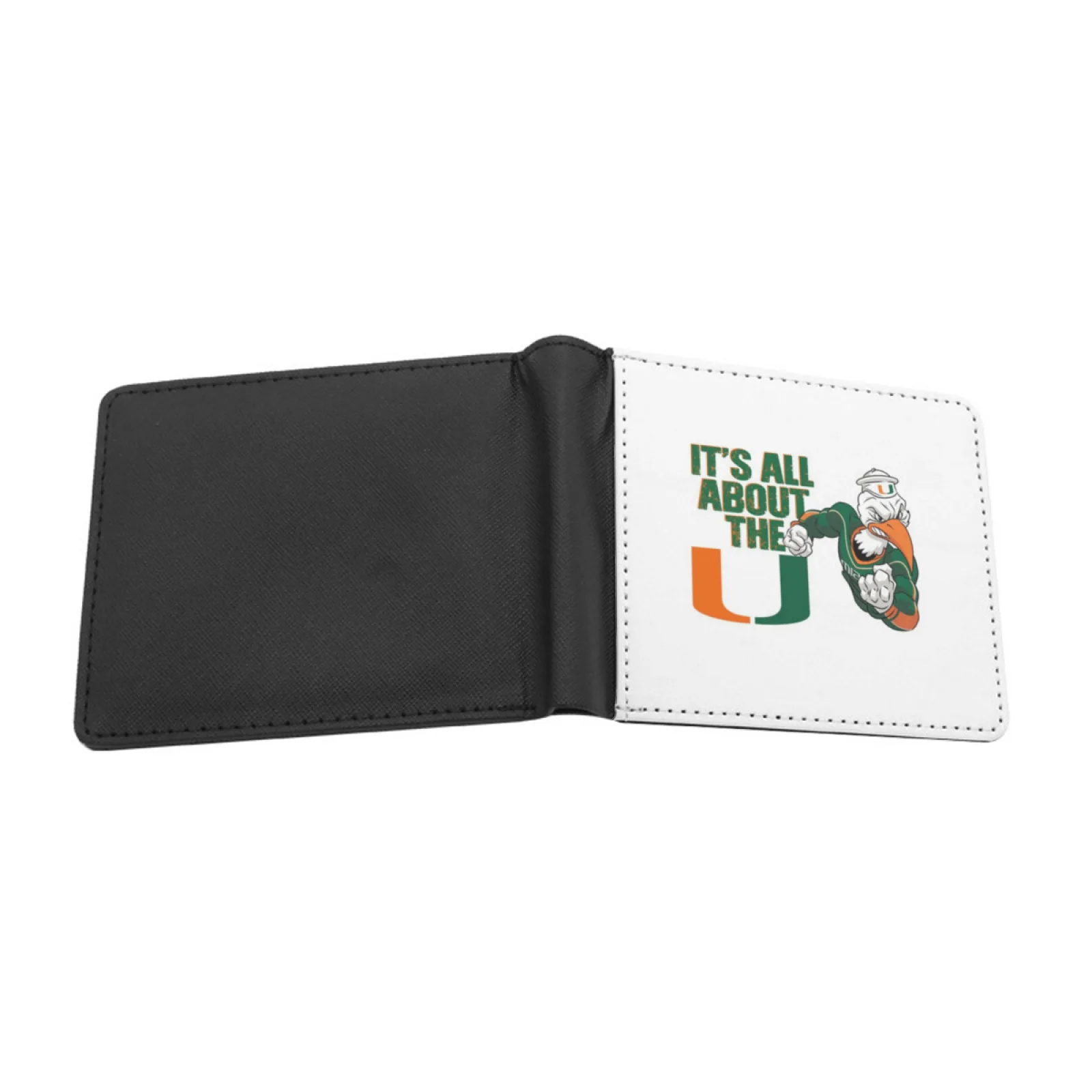 It’S All About The U Men Wallets Card Man Wallet Short Purse Bi-Fold Personalized Purses University Of Miami Law University Of