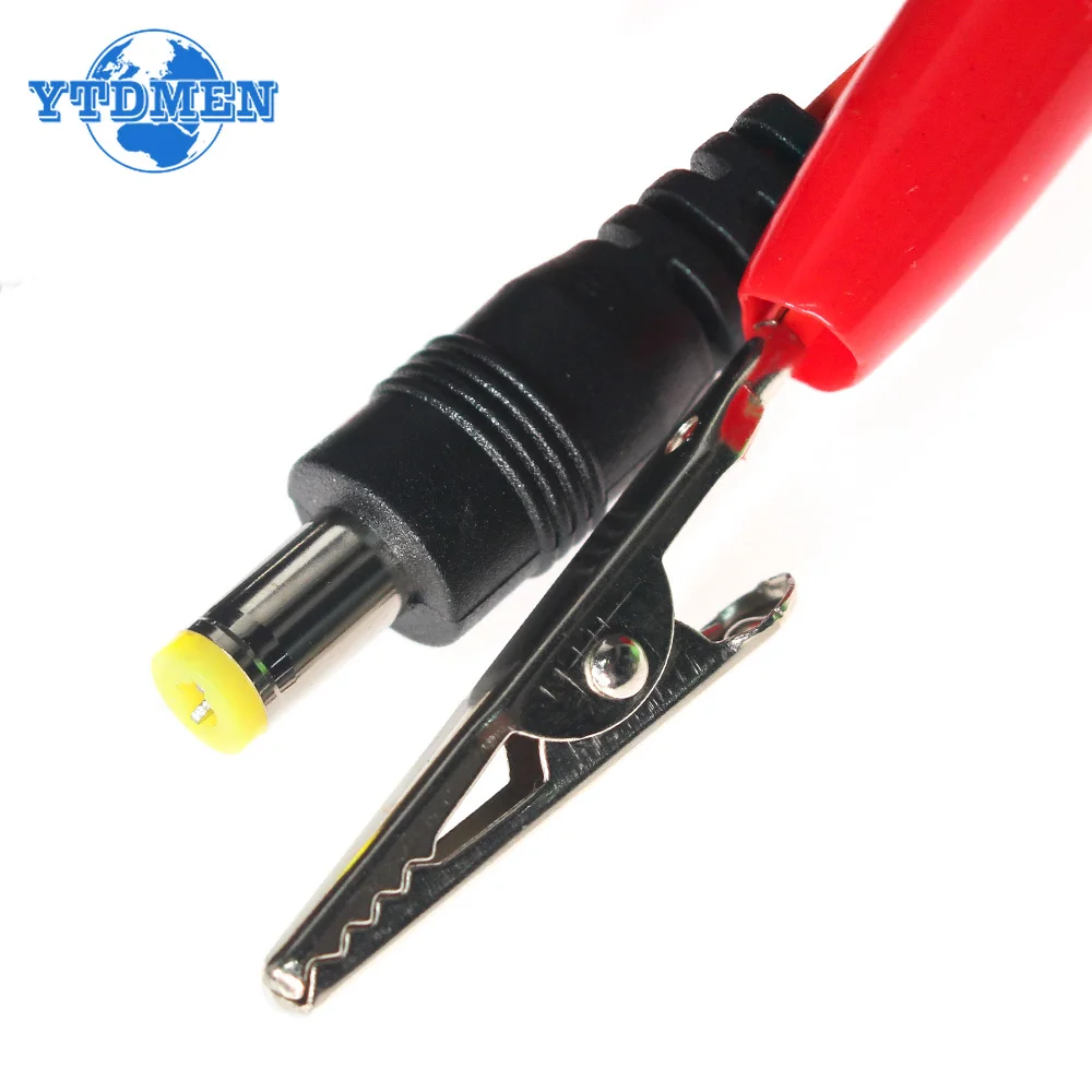 1PCS 2 Alligator Clip 1 Male or Female DC Power Plug Connector Medium Alligator Clip Cables 1m/0.5M/0.27M 5.5*2.1mm Test Leads