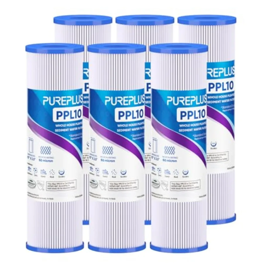 

0 Whole House Pleated Sediment Filter for Well Water Replacement Cartridge for Universal 10 inch RO System W50PE WFPFC3002 SPC-