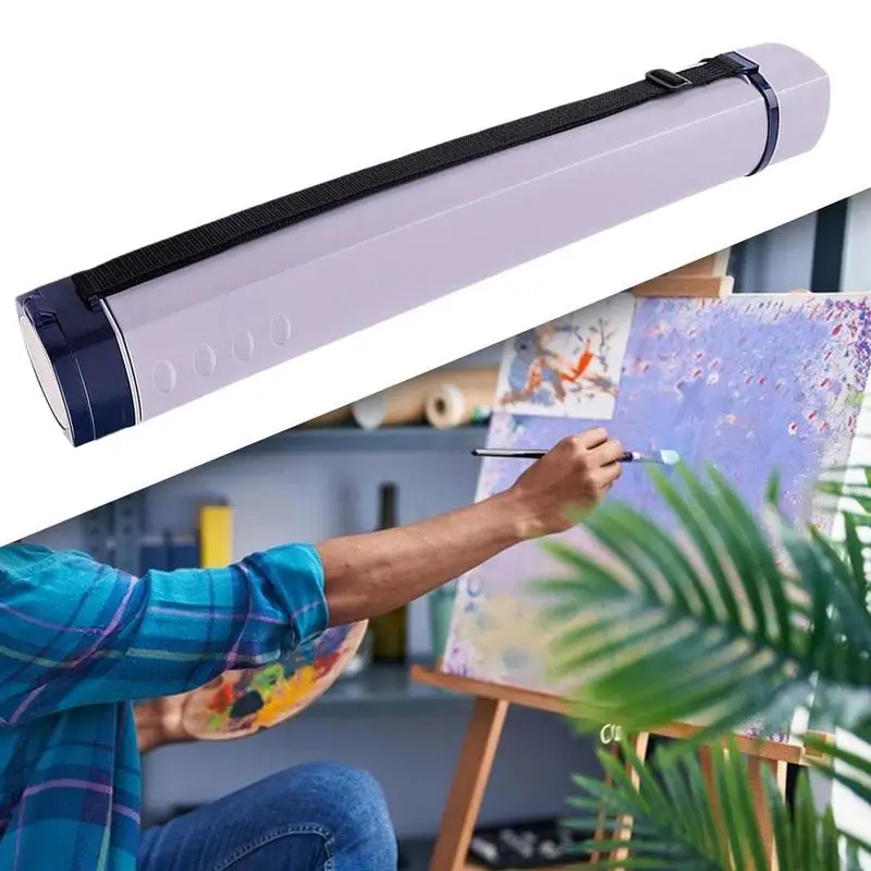 Poster Tube Poster Holder With Strap Extendable Fly Rod Tube Portable Storage Tube Blueprint Storage For Posters Floor Plans