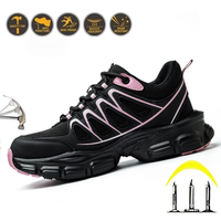 Fashion Safety Shoes Women Work Sneakers structured Shoes pneumatic-Proof Protective Shoes Work Boots Steel Toe Shoes