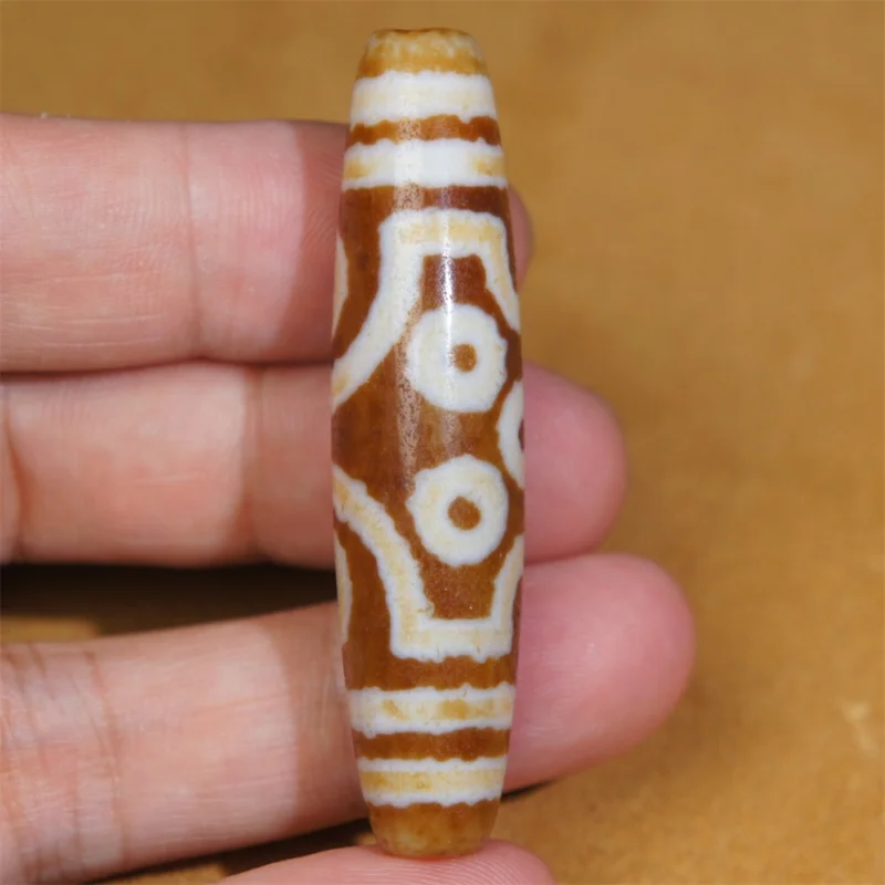 Ancient Tibetan DZI Beads Old Agate Double Stripe 7 Eye Totem Amulet Pendant GZI