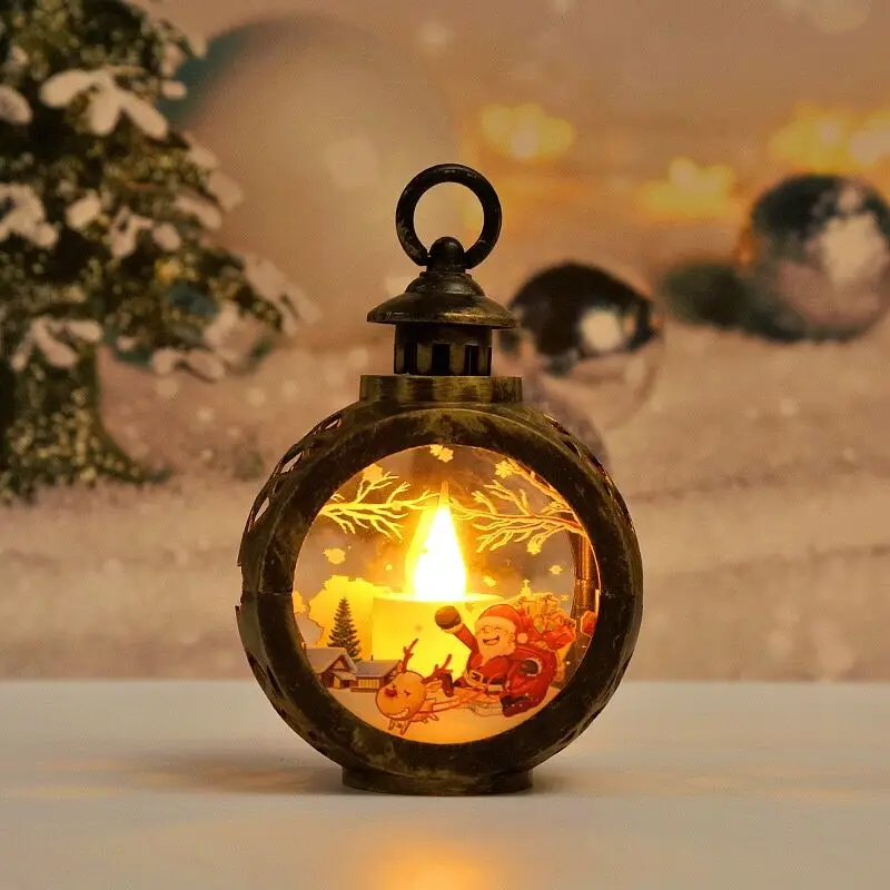 Christmas Decorations For Home Lantern Led Candle Tea light Candles Xmas Tree Ornaments Santa Claus Elk Lamp Kerst New Year Gift