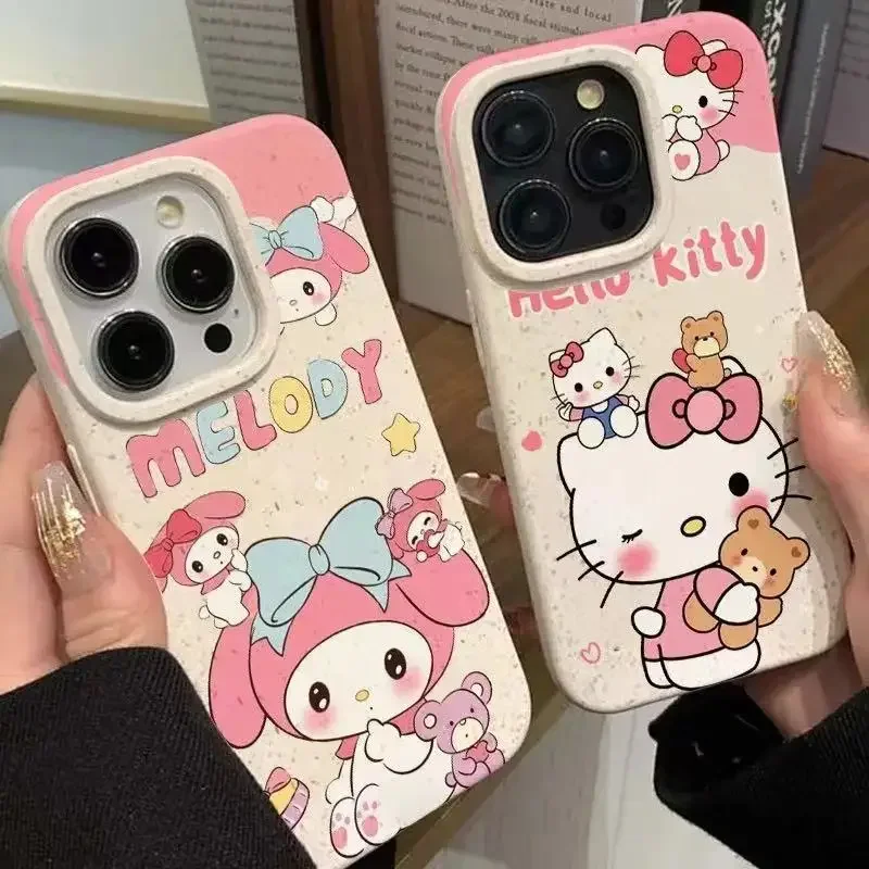 Capa Anime Hello Kitty, Kawaii, Sanrio, doce, bonito dos desenhos animados, My Melody, terno para iPhone 15Plus, 14 Apple, presentes para meninas