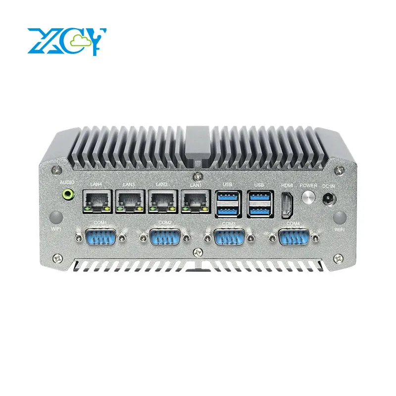 Mini computador industrial do PC, Fanless, i7 10510U, ethernet 4x, ponto de entrada, 6x COM, 16x, GPIO, 8x, USB, LVDS, WiFi, 4G LTE, Windows, Linux, DC9V-36V