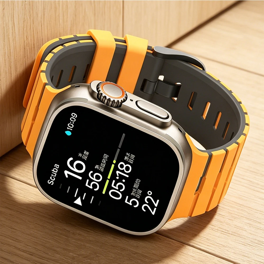 Silikonowy pasek sportowy do Apple Watch Band 49mm 46mm 45mm 44mm 42mm bransoletka correa iwatch Series 11 10 9 8 7 6 5 se3 ultra 3 2