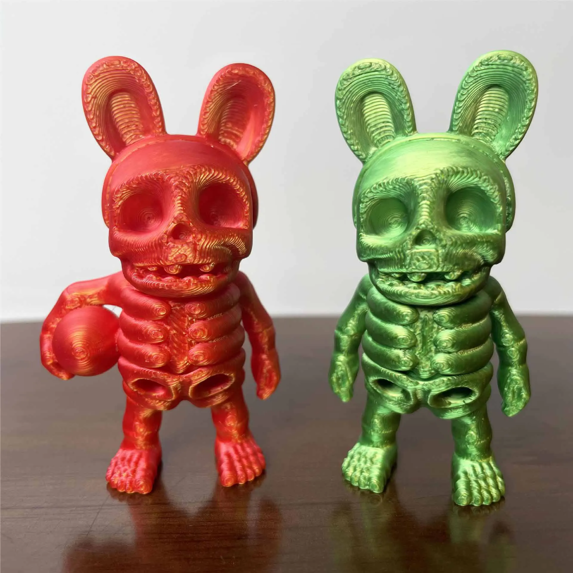 New 3D Printed Rabbit Playing Basketball Skeleton Man Joints Movable Toy Creative Desktop Decoration Ornament Halloween Gifts