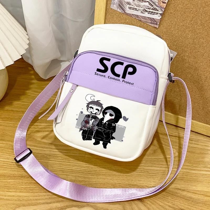 2025 لعبة أنيمي إجراءات الاحتواء الخاصة الأساس SCP-049 الكرتون بسيط اللون حجب حقيبة كتف صغيرة هدية