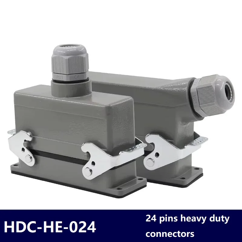 24 Pins Core HDC-HE-024-1/2 Heavy Duty Connector Waterproof Aviation Industry Plug and Socket 16A 500V