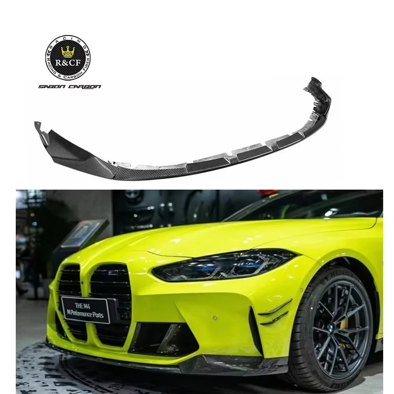 2021+ 3-PC G80 M3 G82 M4 Mp Style Carbon Fiber Front Bumper Lip Spoiler Spliter for BMW G80 G82 M3 M4