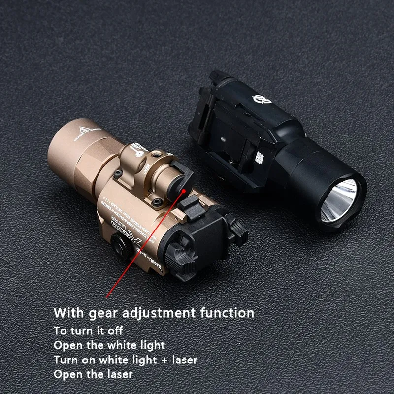 Tactical X400 Ultra Flashlight Red Green Dot Sight Hunting Scout Light Switch Set X400 Pistol Lamp Wadsn X400V Strobe Spotlight