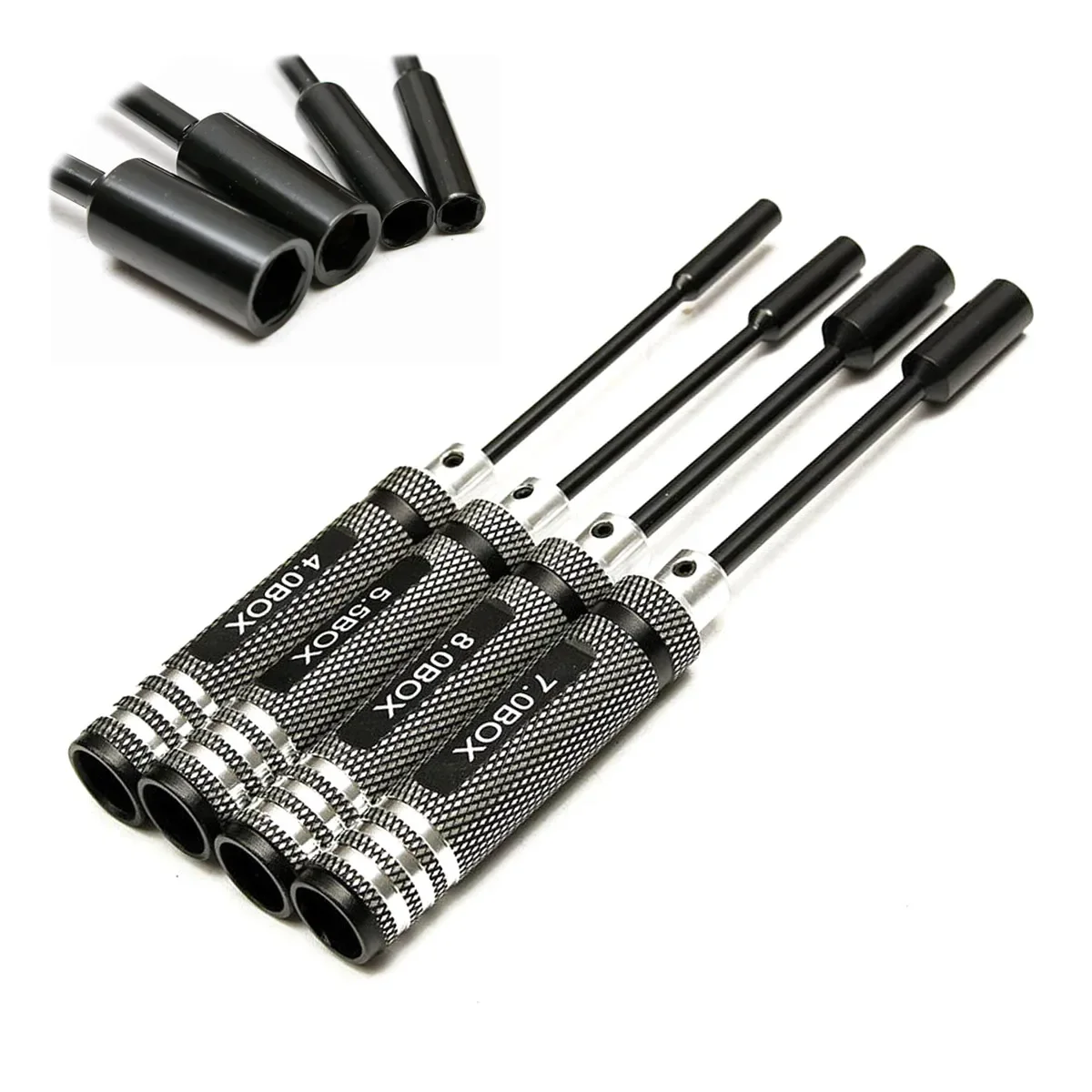 Herramientas de bricolaje RC, juego de llaves de destornillador de tripulación de 4,0mm, 5,5mm, 7,0mm y 8,0mm, juego de destornilladores con llave hexagonal para RC, reparación DIY, barco, coche, Quadcopter