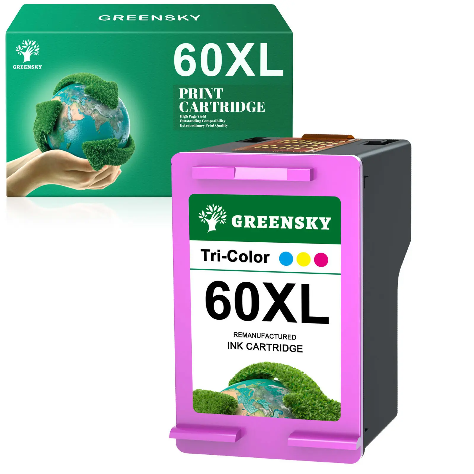 1PCS 60XL Tri-Color Ink Replacement For HP PhotoSmart C4600 C4610 C4635 C4640